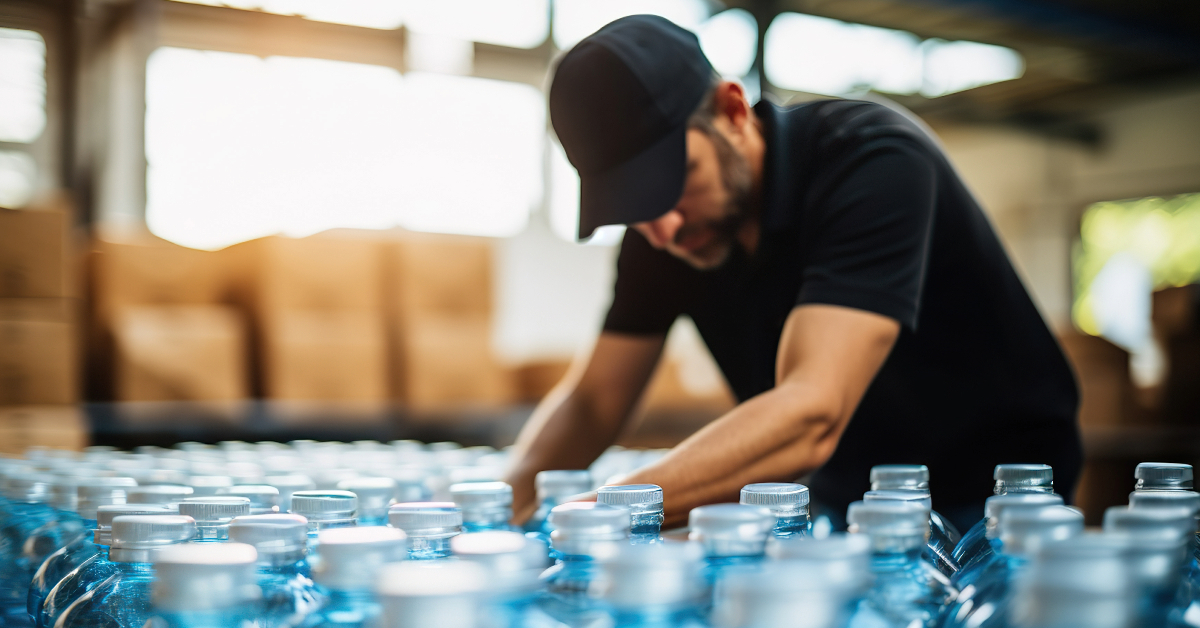 volunteer bottles of water